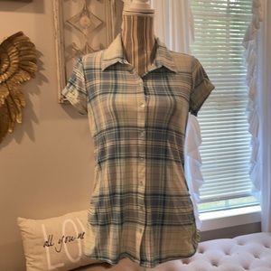 New with tags, plaid shirt